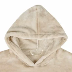 vidaXL Tæppe-hoodie Beige s Flannel