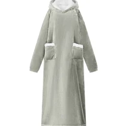 vidaXL Tæppe-hoodie Grå M Fleece og Flannel