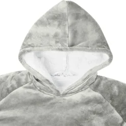 vidaXL Tæppe-hoodie Grå M Fleece og Flannel