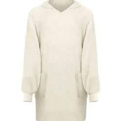 vidaXL Tæppe-hoodie KINN Creme L Bomuld