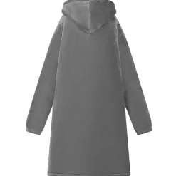 vidaXL Tæppe-hoodie Mørkegrå M Fleece og Flannel