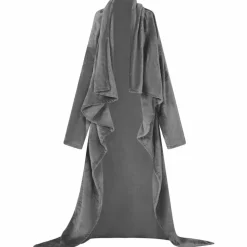 vidaXL Tæppe-hoodie Mørkegrå F Flannel