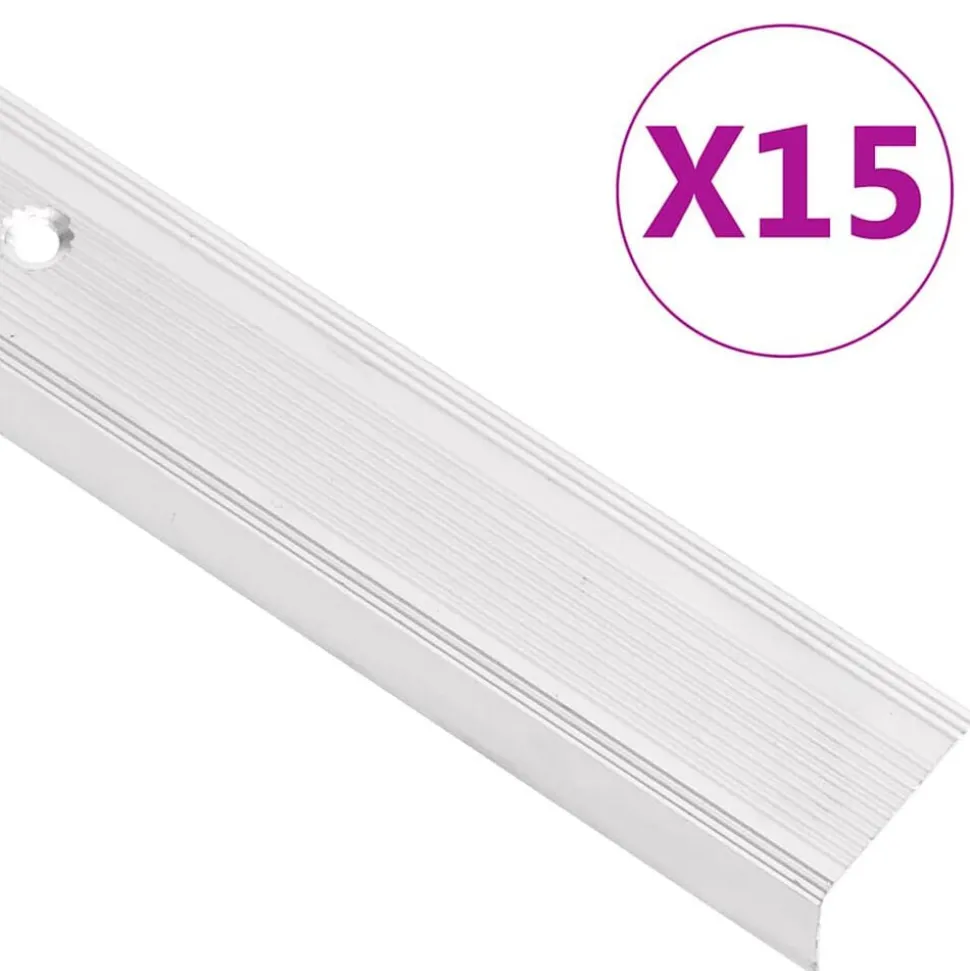 vidaXL trappelister 15 stk. L-facon 90 cm aluminium sølvfarvet