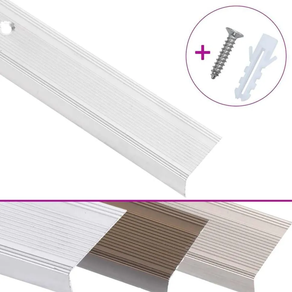 vidaXL trappelister 15 stk. L-facon 90 cm aluminium sølvfarvet