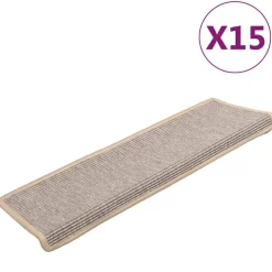 vidaXL trappemåtter 15 stk. 65x21x4 cm sølv rektangulær kant