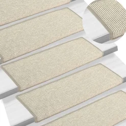 vidaXL trappemåtter 15 stk. 65x21x4 cm sølv rektangulær kant