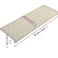 vidaXL trappemåtter 15 stk. 65x21x4 cm sølv rektangulær kant