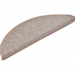 vidaXL trappemåtter 15 stk. 56x17x3 cm lysebrune halvrunde