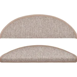 vidaXL trappemåtter 15 stk. 56x17x3 cm lysebrune halvrunde