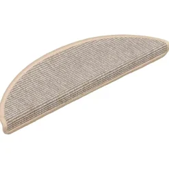 vidaXL trappemåtter 15 stk. 56x17x3 cm sølv halvrund