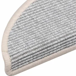 vidaXL trappemåtter 15 stk. 56x17x3 cm sølv halvrund