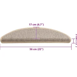 vidaXL trappemåtter 15 stk. 56x17x3 cm sølv halvrund