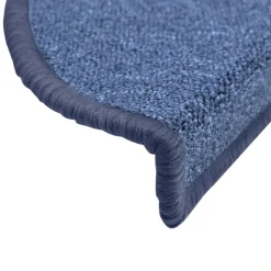 vidaXL trappemåtter 15 stk. 56x17x3 cm blå halvrunde