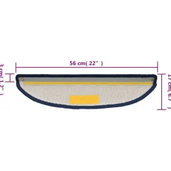 vidaXL trappemåtter 15 stk. 56x17x3 cm blå halvrunde