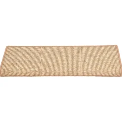 vidaXL trappemåtter 15 stk. 65x21x4 cm lysebrune rektangulære kanter