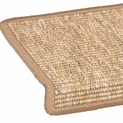 vidaXL trappemåtter 15 stk. 65x21x4 cm lysebrune rektangulære kanter