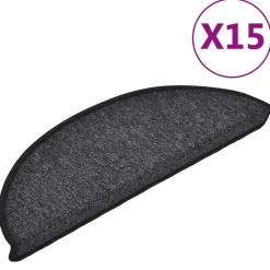 vidaXL trappemåtter 15 stk. 56x17x3 cm antracit halvrund