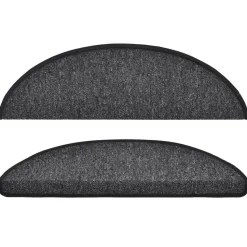vidaXL trappemåtter 15 stk. 56x17x3 cm antracit halvrund