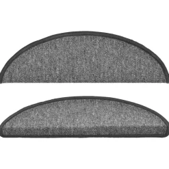 vidaXL trappemåtter 15 stk. 56x17x3 cm mørkegrå halvrunde