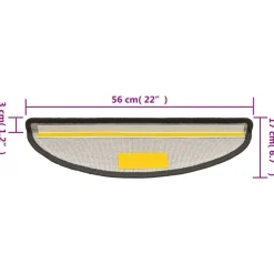vidaXL trappemåtter 15 stk. 56x17x3 cm mørkegrå halvrunde