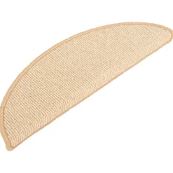 vidaXL trappemåtter 15 stk. 56x17x3 cm cremefarvede halvrund