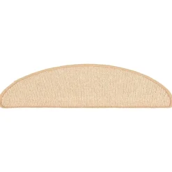 vidaXL trappemåtter 15 stk. 56x17x3 cm cremefarvede halvrund