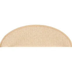 vidaXL trappemåtter 15 stk. 56x17x3 cm cremefarvede halvrund