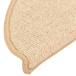 vidaXL trappemåtter 15 stk. 56x17x3 cm cremefarvede halvrund