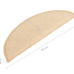 vidaXL trappemåtter 15 stk. 56x17x3 cm cremefarvede halvrund