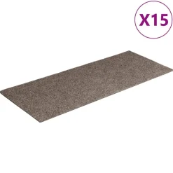 vidaXL trappemåtter selvklæbende 15 stk. 60x25 cm beige rektangulære