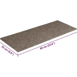 vidaXL trappemåtter selvklæbende 15 stk. 60x25 cm beige rektangulære