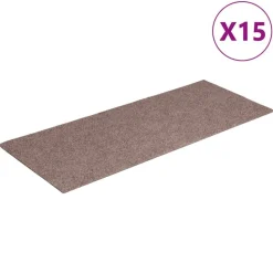 vidaXL trappemåtter selvklæbende 15 stk. 60x25 cm lysebrune rektangulære