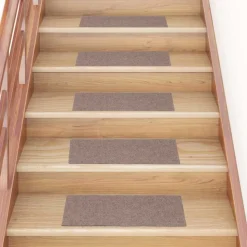 vidaXL trappemåtter selvklæbende 15 stk. 60x25 cm lysebrune rektangulære