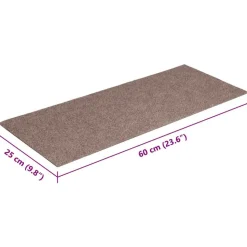 vidaXL trappemåtter selvklæbende 15 stk. 60x25 cm lysebrune rektangulære