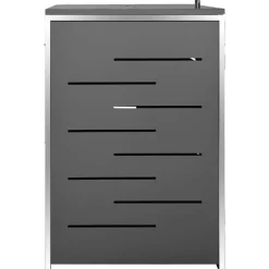 vidaXL tredobbelt skraldespandsskjuler 207x77,5x112,5 cm rustfrit stål