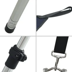 vidaXL T-sejl til båd 170x170x(113-182,5) cm forlængerdel blå