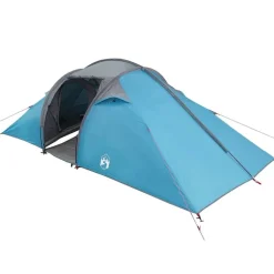 vidaXL Tunnel telt med tag med opbevaring Blå 510 x 240 x 156 cm taft