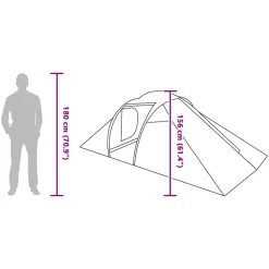 vidaXL Tunnel telt med tag med opbevaring Blå 510 x 240 x 156 cm taft