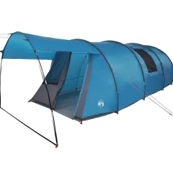 vidaXL Tunnel telt 4-personer med tag Blå og grå 740 x 370 x 220 cm