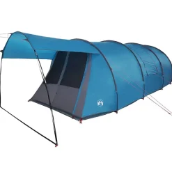 vidaXL Tunnel telt 4-personer med tag Blå og grå 740 x 370 x 220 cm
