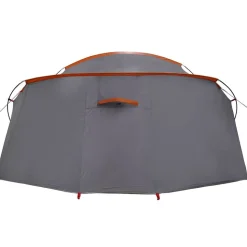 vidaXL Tunnel telt 4-personer med tag Grå og orange 318 x 275 x 140 cm