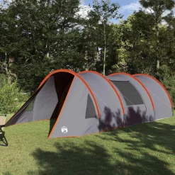 vidaXL Tunnel telt 4-personer med tag Grå og orange 778 x 356 x 210 cm