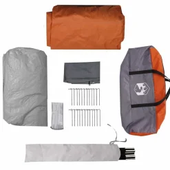 vidaXL Tunnel telt 4-personer med tag Grå og orange 778 x 356 x 210 cm