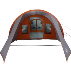 vidaXL Tunnel telt 4-personer med tag Grå og orange 778 x 356 x 210 cm