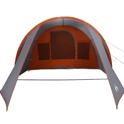 vidaXL Tunnel telt 4-personer med tag Grå og orange 778 x 356 x 210 cm