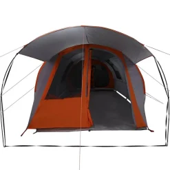 vidaXL Tunnel telt 4-personer med tag Grå og orange 740 x 370 x 220 cm