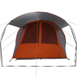 vidaXL Tunnel telt 4-personer med tag Grå og orange 740 x 370 x 220 cm