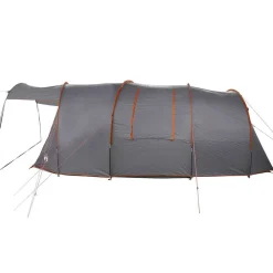 vidaXL Tunnel telt 4-personer med tag Grå og orange 740 x 370 x 220 cm
