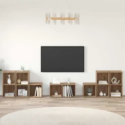 vidaXL TV Skab Sæt Vægmonteret 8 pcs Artisan Egetræ Konstrueret træ