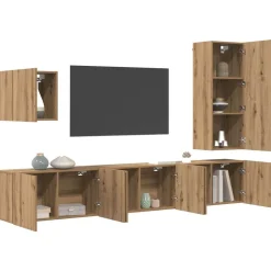vidaXL TV Væg Enhed Vægmonteret 5 pcs Artisan Egetræ Konstrueret træ
